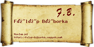Fülöp Bíborka névjegykártya