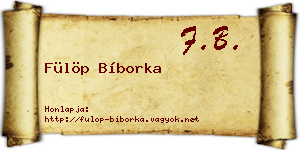 Fülöp Bíborka névjegykártya